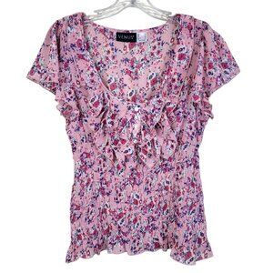 2 for $30 Y2K Venus Babydoll Top Women's 10 Pink Floral Sheer Cottagecore Fairy